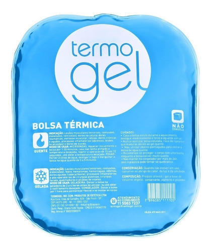 Imagem 1 de 1 de Bolsa Térmica De Gel Azul Termogel Compressa Quente E Frio