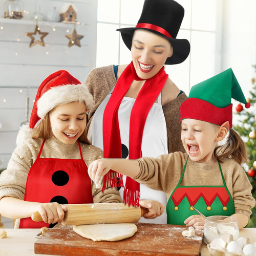 Juego De 3 Delantales Y Sombrero De Navidad, Disfraz De Fies