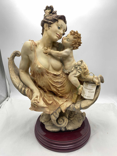 Escultura Busto Dama Con Niño Firmada