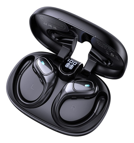 Audífonos in-ear gamer inalámbricos MANKIW Manos libres X28 negro con luz LED
