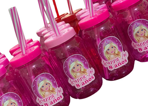 30 Vasos Cilindro Popote Personalizado