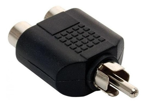 Adaptador 2 Jack Hembra Rca A Plug Rca Macho Negro Steren