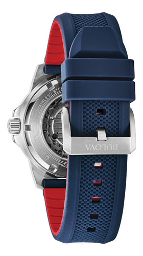 Imagen 3 de 7 de 98a225 Reloj Bulova Mecanic Marine Star Para Caballero Azul/