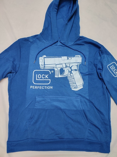 Sudadera Glock Logo En Pecho Y Manga Azul Talla L Excelente (Usado)
