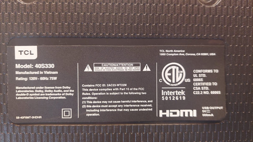 Fuente Tcl 40s330 (Usado)