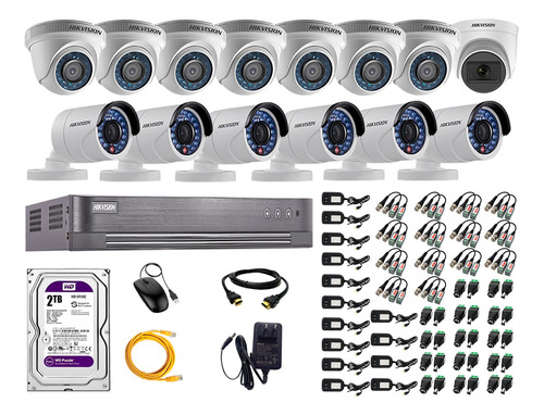 Cámaras Seguridad Kit 14 Hd 720p 2tb | 1 Camara C/ Microfono
