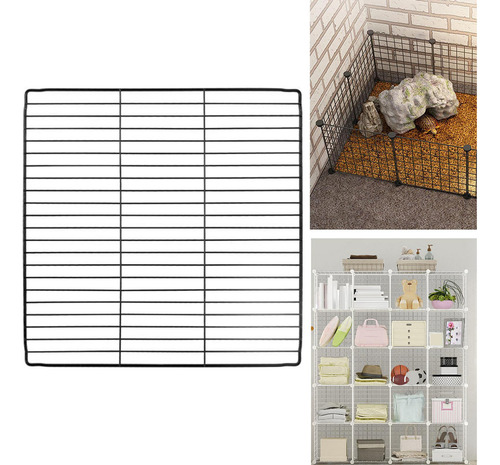Portable Pet Playpen Panel Jaula Conejo Rejilla Negra Densa