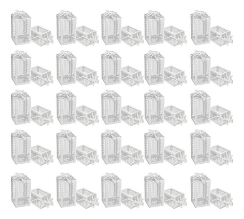50 Unidades De Cubos De Plástico Transparente, Cajas De Pvc