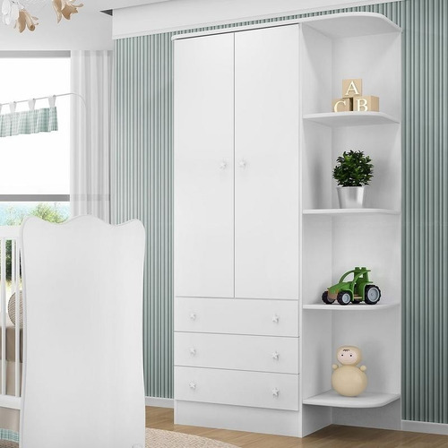 Jogo Quarto Infantil Berço Cômoda Guarda Roupa Colchão Qmovi