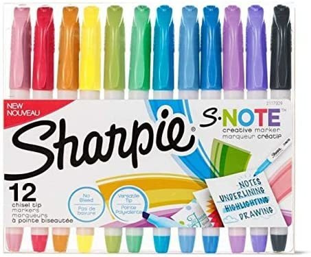 Sharpie S-note Creative Markers, Varios Colores, Punta 12 1