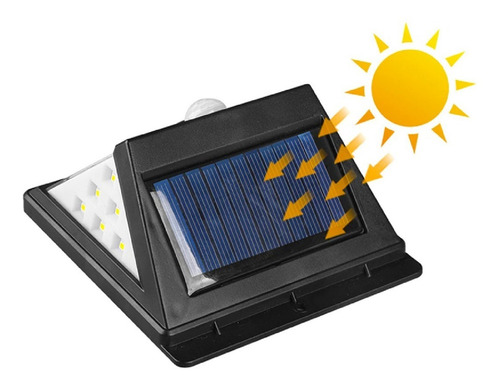 Panel Led Reflector - Sensor Movimiento Pared Exterior Fijo Color De La Carcasa Negro Color De La Luz Blanco Cálido