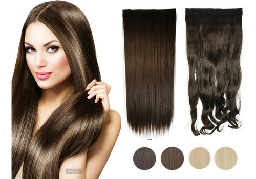 Cabelo Alongamento Aplique Tic Tac Fibra Orgânica 70cm Cor Castanho_escuro_ondulado_#2