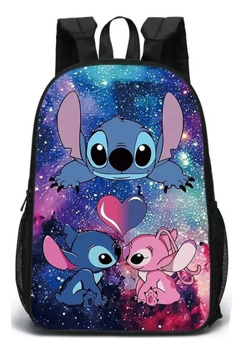 Stitch Doble Cara Mochila Escolar Portátil Viaje Bolsa .