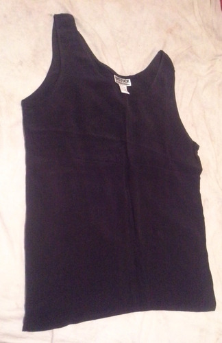 Remera Musculosa Seda Negro Talle 44