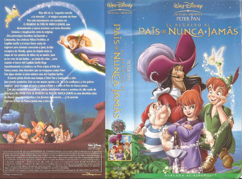 Peter Pan El Regreso Al Pais De Nunca Jamas Vhs Walt Disney