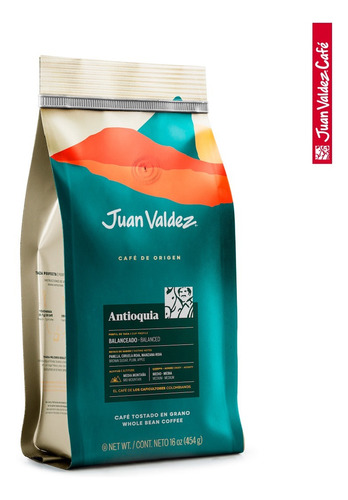 Café de origen Juan Valdez Antioquia grano 454g