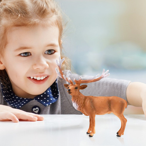 Modelo De Juguete Infantil Con Diseño De Ciervo Rojo Macizo,