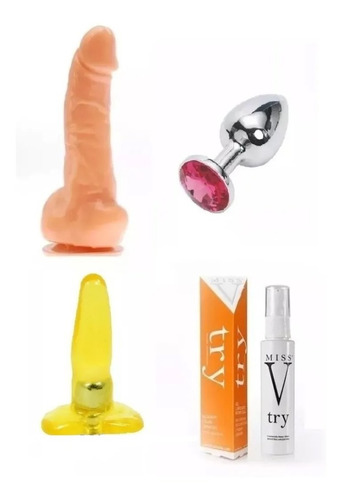 Consolador Dilatador Anal Vibrador + Plug Acero + Lubricante