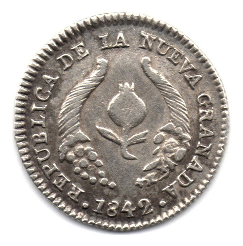1/2 Real 1842 Bogotá Plata Nueva Granada