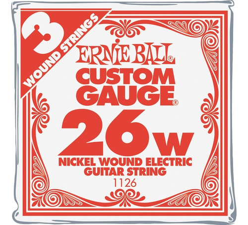 Ernie Ball Nquel Wound Single Guitarra Cuerdas 3-pack .026ga