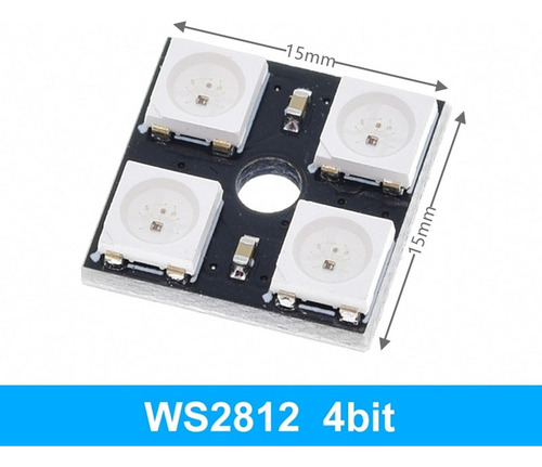 Módulo De Led Rgb X4 Bits Ws2812 5050 Enderçável P/ Arduino