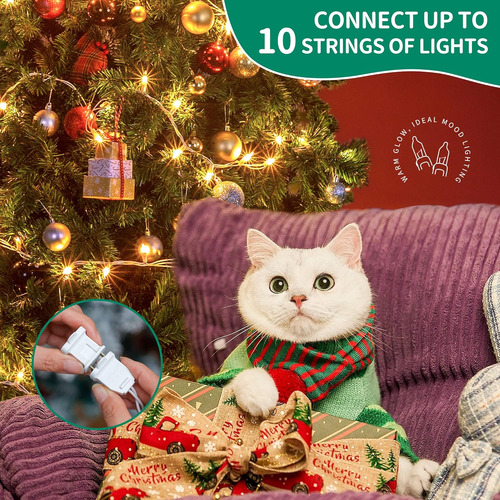 Juego De Luces De Navidad Transparentes 50 Unidades 13 Pies