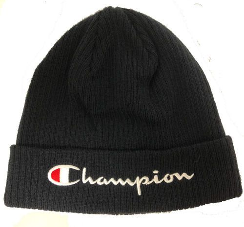Champion Logo Cuff Beanie, Black/red/white, One Size