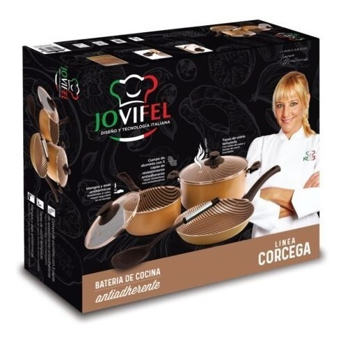 Batería Cocina Set De Ollas Sartén 4 Piezas Corcega Jovifel