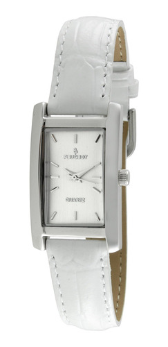 Reloj Mujer Peugeot 3008wt Cuarzo 18mm Pulso Blanco En Cuero