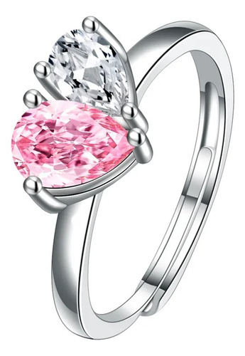 Anillos Plata 925 Corazón Ajustable Mujer Compromiso Pareja
