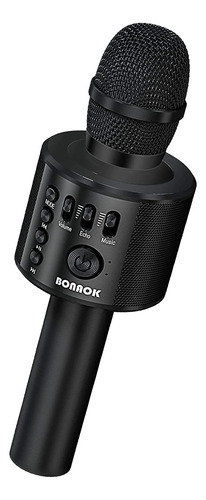 Micrófono Karaoke Bonaok Inalámbrico Bluetooth Q37 Negro