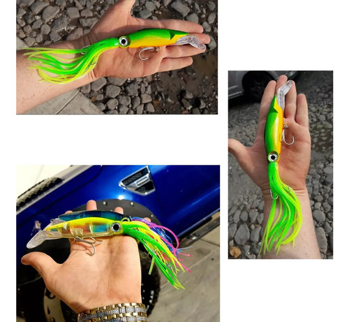 6 Calamares Para Troleo Y Casteo Señuelos De Pesca Mar Playa