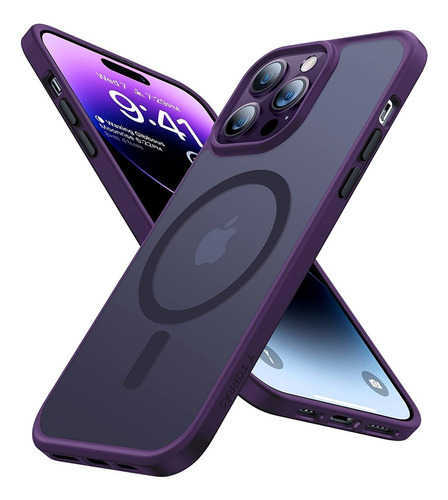 Funda Para iPhone 14 Pro Max Traslucido Violeta Magsafe