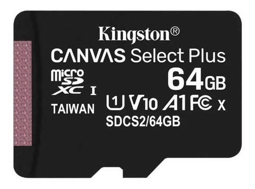 Tarjeta Micro Sd 64gb Kingston Clas10 Velocidad 100mb Ful Hd