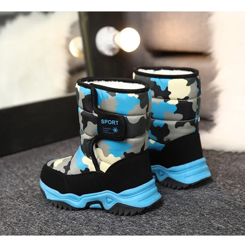 Botas De Nieve De Camuflaje Impermeables Cálidas Para Invier