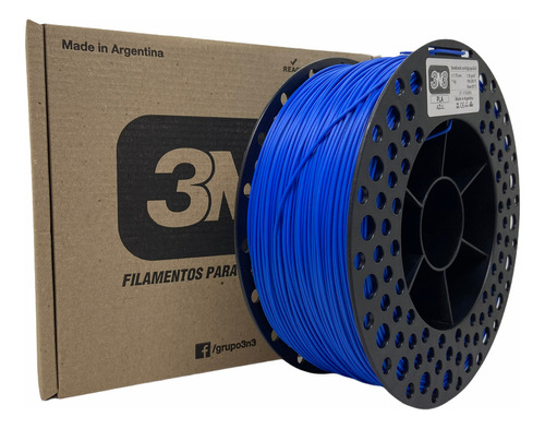 Filamento 3n3 Pla 1.75mm 1kg macrotec color azul