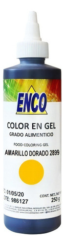 Color Gel Amarillo Dorado Reposteria 250 Grs. Enco 2899-250