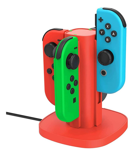 Cargadores Con Base De Carga Para Nintendo Switch Rojo