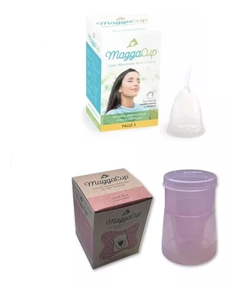 Copa Menstrual Maggacup Silicona + Vaso Esterilizador Color Color Copita 1 Y Vaso Rosa