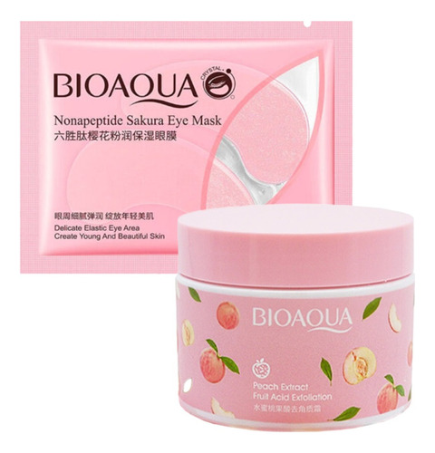 Gel Exfoliante De Durazno + Mascarilla Para Ojos Con Sakura