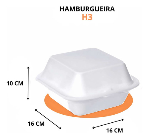 Hamburgueira De Isopor H03 Embalagem Grande Com 400 Unidades