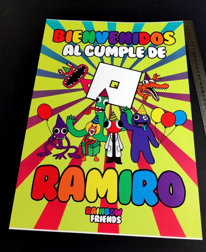 Cartel Poster Cumple Rainbow Friends Roblox Personalizado