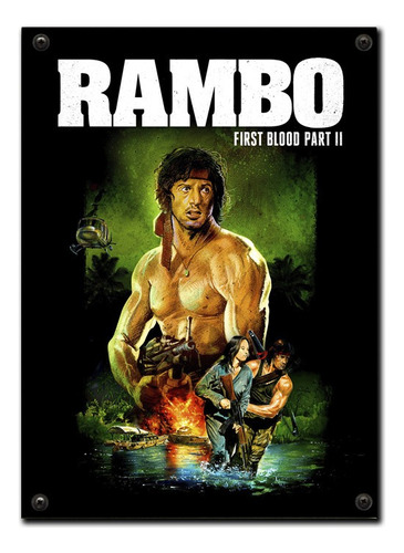 #375 - Cuadro Vintage 30 X 40 - Rambo Stallone Poster Cartel
