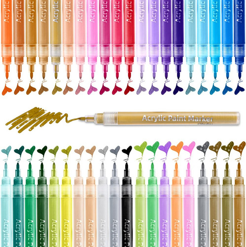 Marcadores Ohuhu De Pintura Acrílica Al Agua, 40 Colores