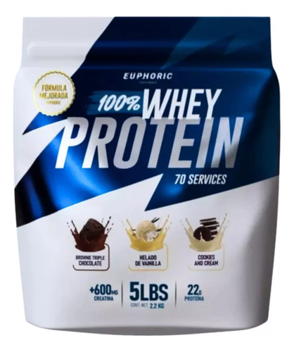 Proteína 100% Whey Euphoric 2.2 Kg Adicionada Con Creatina