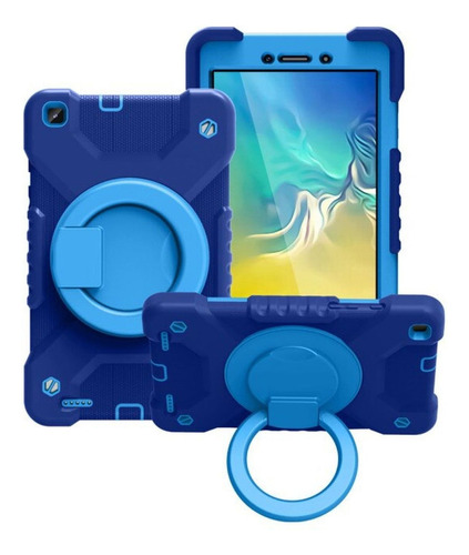 Capa Shock Tablet Galaxy Tab A 8 (2019) T290 T295 + Película Cor Azul Escuro-Azul Claro
