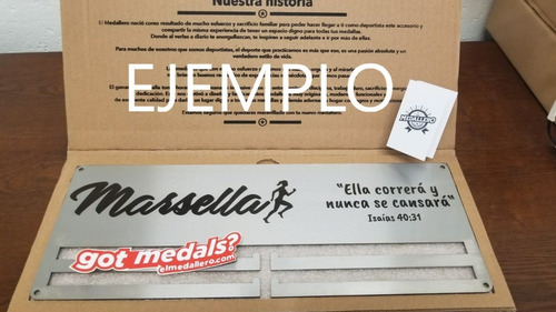 Medallero Personalizado 16x6 Portamedallas Marcado Laser