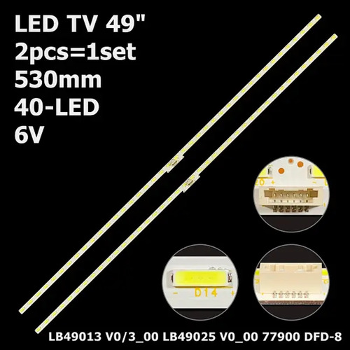 2 Tiras Con 40 Leds Compatible Con Xbr-49x800e