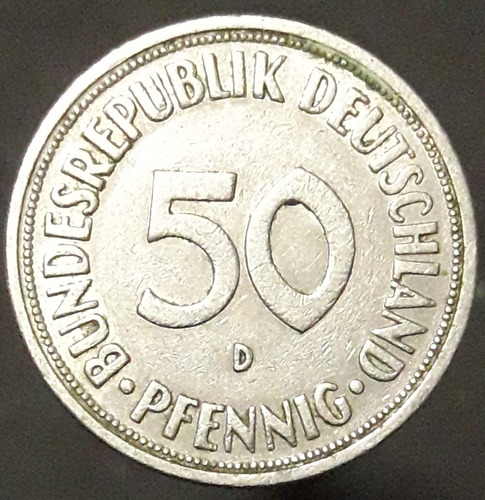 Moneda Alemania 50 Pfennig 1950 D 
