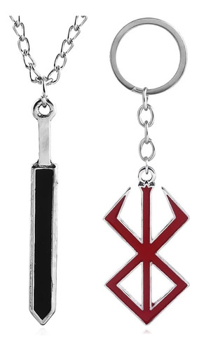 Conjunto De Llavero Guts Sword Brand Mark Collar - Marca Esp